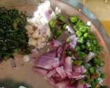 A picture of step 1 of Spinach garlic tofu.