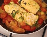 A picture of step 4 of Chicken Breast Roll-Ups with Swiss Chard and Parmesan Cream.