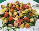 Foto del paso 7 de la receta: Ensalada de rúcula con queso Mahón y picatostes