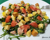 Foto del paso 7 de la receta: Ensalada de rúcula con queso Mahón y picatostes