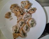 Petrezselymes krémmel göngyölt csirkemell, sült zöldségekkel recept fázis 8 fotója