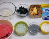 Foto langkah ke 3 dari resep Es Campur Jadul Kolang Kaling Kelapa Cincau Tape & Selasih.