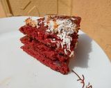 A picture of step 3 of Redvelvet pancake.