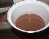 A picture of step 4 of Horchata and Chocolate Flan.