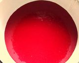 A picture of step 4 of Red velvet cake frosted with homemade chocolate and cream cheese.