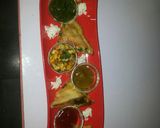 A picture of step 1 of Corn spinach sandwich with green chutney.