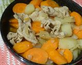 A picture of step 5 of Japanese Pork Stew: Nikujaga.
