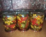 Фото кроку 8 до Салат на зиму с огурцами, перцем и кукурузой 🥒.