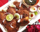 A picture of step 7 of Lahori fish fry.
