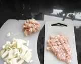 Hình bước làm 1 của món Cơm chiên thịt gà
