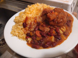 Porotos Rojos o Frijoles con patitas de cerdo y carne