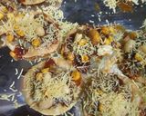 A picture of step 3 of Sev puri.