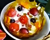 A picture of step 6 of Fruity caremal bowl Cream Salad.