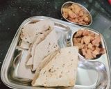 A picture of step 5 of Aloo sabzi with Roti.