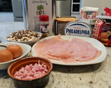 Foto del paso 1 de la receta: Libro de pollo relleno de champiñones, queso y lacón