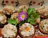 Hình bước làm 2 của món Nấm hương nhồi đậu hũ non hấp
