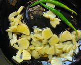 A picture of step 2 of Narkol or Coconut Chorchori - for lunch in Thakurbari style.