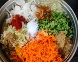 A picture of step 3 of Veggie loaded moong dal chilla.