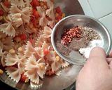 A picture of step 10 of Farfalle Pasta in Cheesy White Sauce.