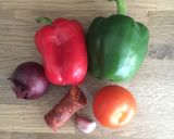 A picture of step 1 of Chorizo, Pepper and Walnut Salad.