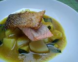 Foto langkah ke 3 dari resep Salmon Kukus Saus Kari.