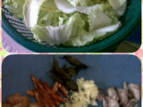 Tumis sawi putih dengan santan