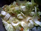 Tumis sawi putih dengan santan