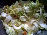 Tumis sawi putih dengan santan