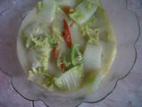 Tumis sawi putih dengan santan