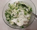 Foto langkah ke 2 dari resep steamed green fried rice with tofu *edisi bocah*.