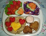Foto langkah ke 9 dari resep Fried Rice Bento with Loves.