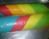 Foto langkah ke 8 dari resep Rainbow Steam Roll Cake.