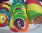 Foto langkah ke 9 dari resep Rainbow Steam Roll Cake.