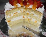 Foto langkah ke 21 dari resep Vanilla Fruit Cake (Orange & Strawberry).