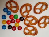 sweet brezel on red-white day