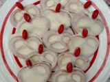 sweet brezel on red-white day