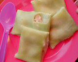 Foto langkah ke 5 dari resep Si Hijau Isi Durian (Pancake Durian) .