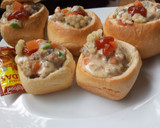 Foto langkah ke 8 dari resep Bowl Bread (Roti Mangkok) dg Chicken Cream Soup.