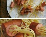 Foto langkah ke 2 dari resep Funny Hotdog Spagetti.