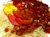 Spaghetti Bolognese telor ceplok