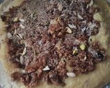 A picture of step 5 of Badam khoya dry fruit roll.