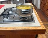 A picture of step 3 of Pasta with Cream, Ham, and Sautéed Bell Pepper (Al Dente).