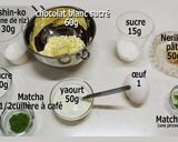 Une image de l'étape 1 de Un Gâteau en farine de riz et chocolat blanc et Matcha.