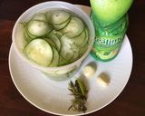 A picture of step 1 of California Farm Hungarian Cucumber Salad.