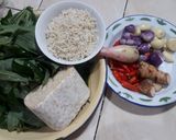 Foto langkah ke 1 dari resep Tumis Daun Singkong Teri Tempe.