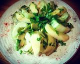 A picture of step 2 of Green Salad with Cucumber and Avocado, Green Apples 😋😋😋.