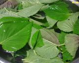 Hình bước làm 1 của món Lá Vừng Hấp Cay 층층 깻잎찜