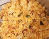 A picture of step 3 of Diwali special makka chiwda.
