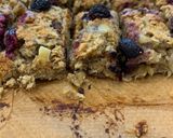 A picture of step 3 of Healthy flapjacks with chia seeds, fruit and peanut butter.