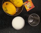 A picture of step 1 of Mango coffee smoothie.
